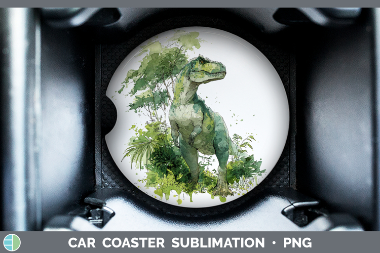 Allosaurus Dinosaur Sketch Car Coaster Sublimation Design