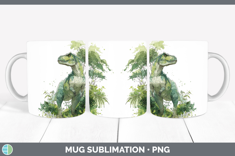 Allosaurus Dinosaur Sketch Mug Wrap Sublimation Design
