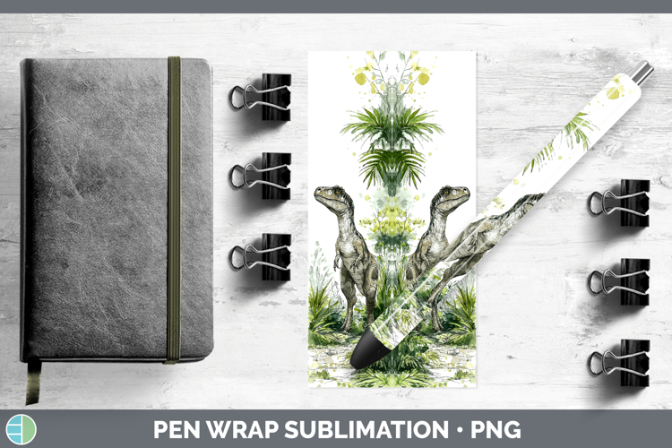 Allosaurus Dinosaur Sketch Pen Wrap Sublimation Design