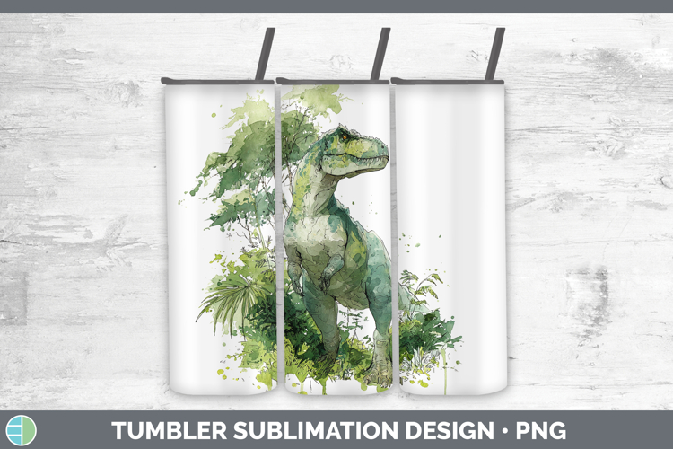 Allosaurus Dinosaur Sketch Tumbler Sublimation Design