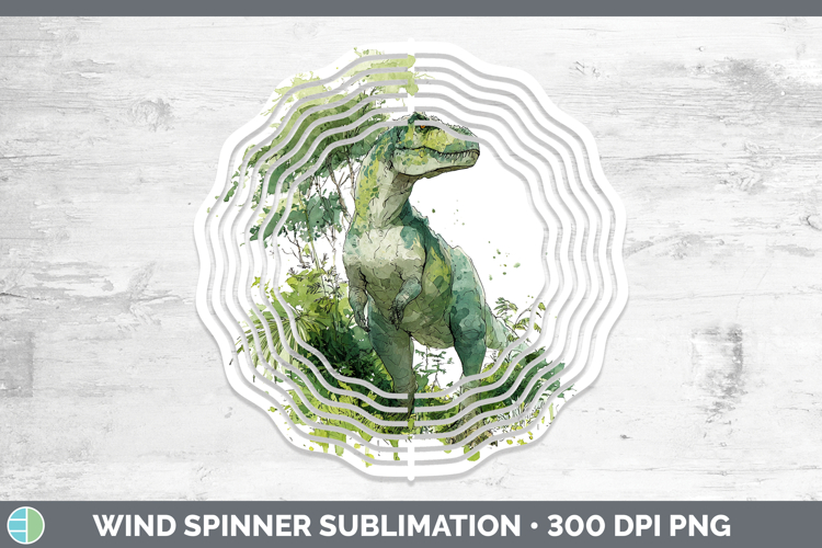Allosaurus Dinosaur Sketch Wind Spinner Sublimation Design