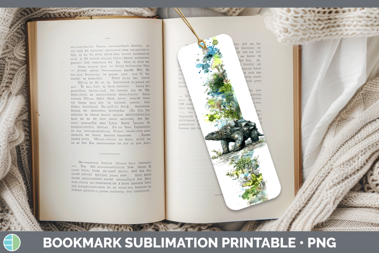 Ankylosaurus Dinosaur Sketch Bookmark Sublimation Design