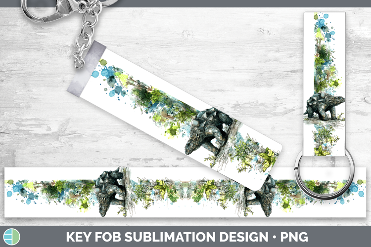 Ankylosaurus Dinosaur Sketch Key Fob Sublimation Design
