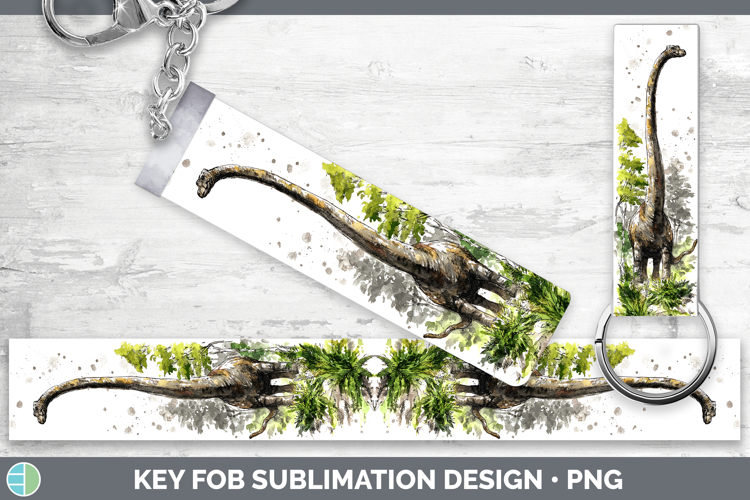 Brachiosaurus Dinosaur Sketch Key Fob Sublimation Design