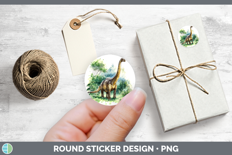 Brachiosaurus Dinosaur Sketch Stickers Design