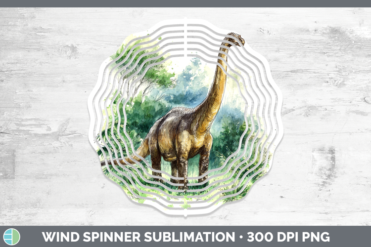 Brachiosaurus Dinosaur Sketch Wind Spinner Sublimation Desig