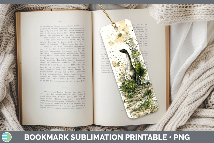 Spinosaurus Dinosaur Sketch Bookmark Sublimation Design