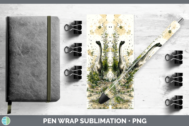 Spinosaurus Dinosaur Sketch Pen Wrap Sublimation Design