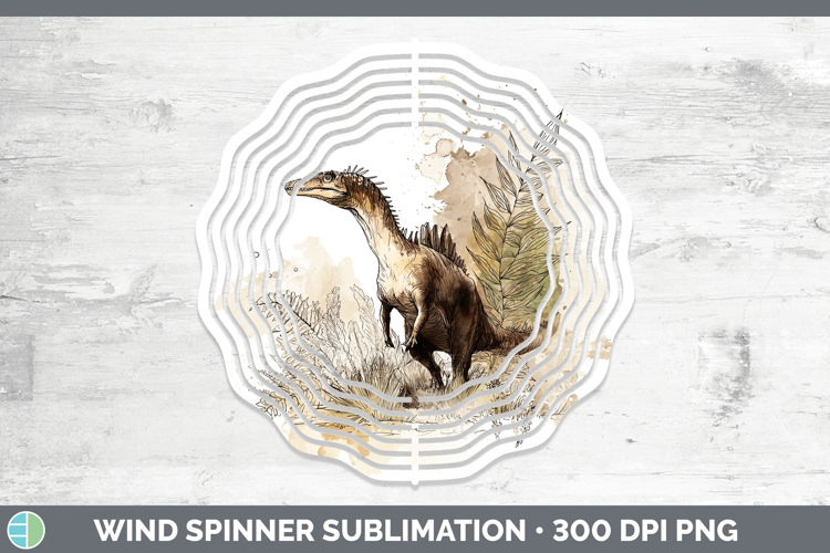 Spinosaurus Dinosaur Sketch Wind Spinner Sublimation Design