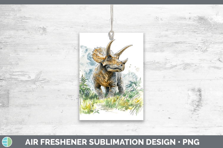 Triceratops Dinosaur Sketch Air Freshener Sublimation Design