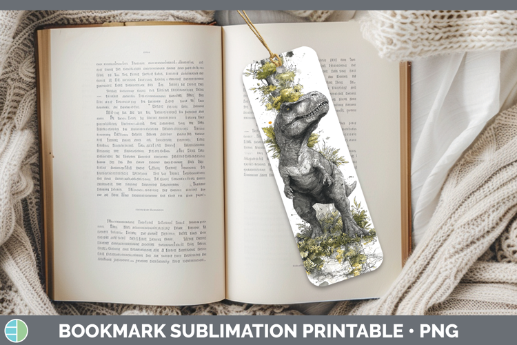 Tyrannosaurus Rex Dinosaur Sketch Bookmark Sublimation Desig