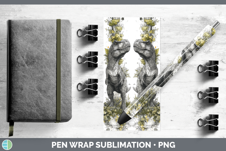 Tyrannosaurus Rex Dinosaur Sketch Pen Wrap Sublimation Desig
