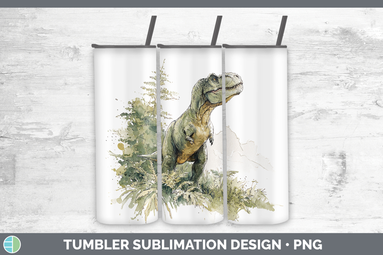Tyrannosaurus Rex Dinosaur Sketch Tumbler Sublimation Design