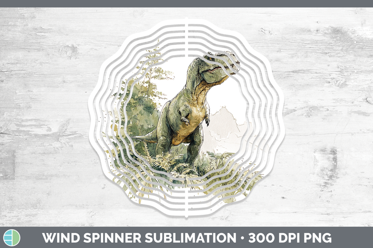 Tyrannosaurus Rex Dinosaur Sketch Wind Spinner Sublimation D