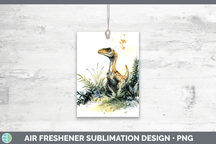 Velociraptor Dinosaur Sketch Air Freshener Sublimation Desig
