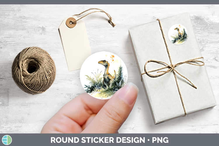 Velociraptor Dinosaur Sketch Stickers Design