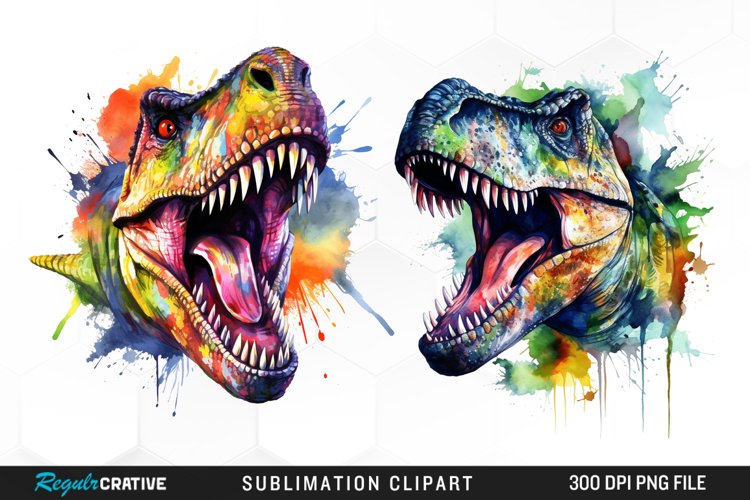 Watercolor Dinosaur Design Clipart