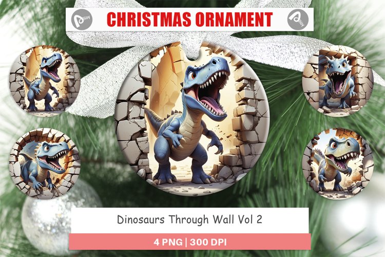 Christmas Ornaments Dinosaurs in Wall