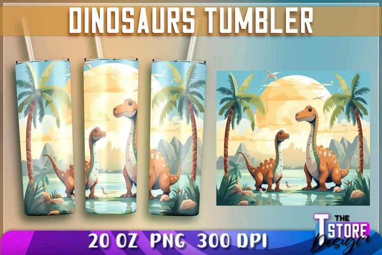 Dinosaurs Tumblers Wrap 20 oz. | Dinosaurs PNG | PNG File