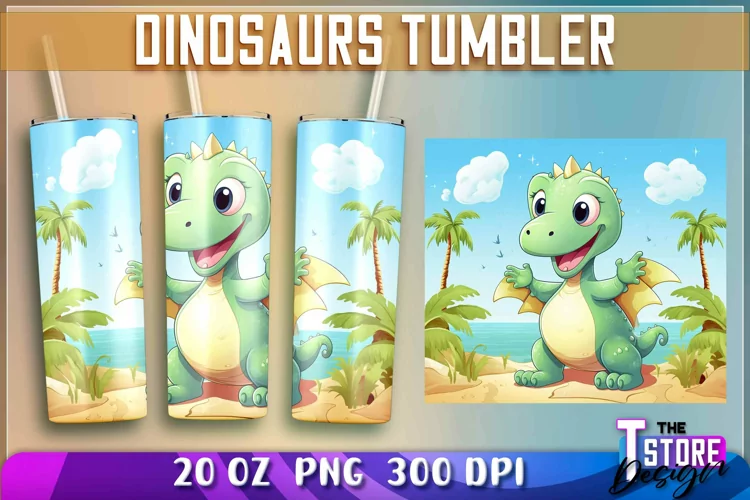 Dinosaurs Tumblers Wrap 20 oz. | Dinosaurs PNG | PNG File