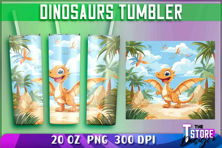 Dinosaurs Tumblers Wrap 20 oz. | Dinosaurs PNG | PNG File