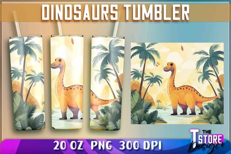 Dinosaurs Tumblers Wrap 20 oz. | Dinosaurs PNG | PNG File