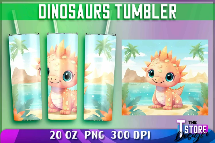 Dinosaurs Tumblers Wrap 20 oz. | Dinosaurs PNG | PNG File