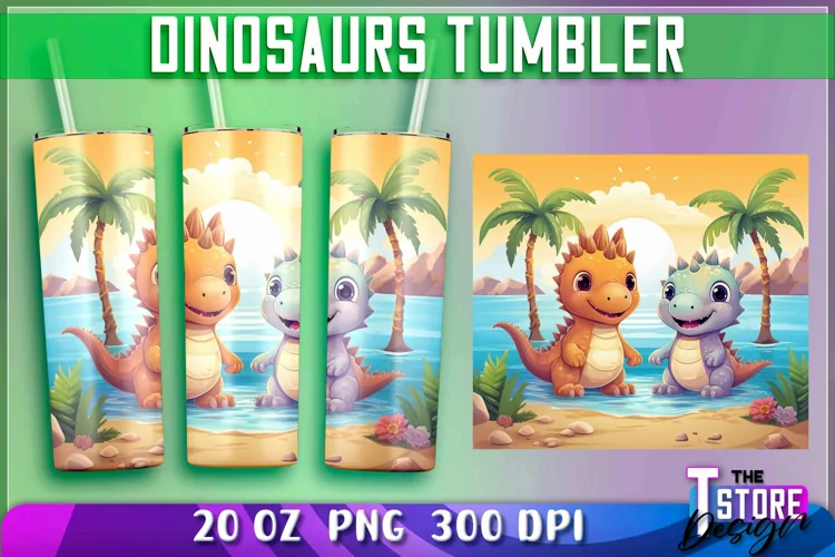 Dinosaurs Tumblers Wrap 20 oz. | Dinosaurs PNG | PNG File
