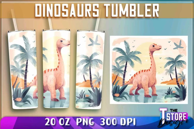 Dinosaurs Tumblers Wrap 20 oz. | Dinosaurs PNG | PNG File