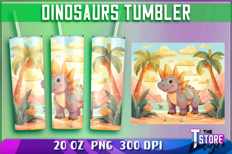 Dinosaurs Tumblers Wrap 20 oz. | Dinosaurs PNG | PNG File