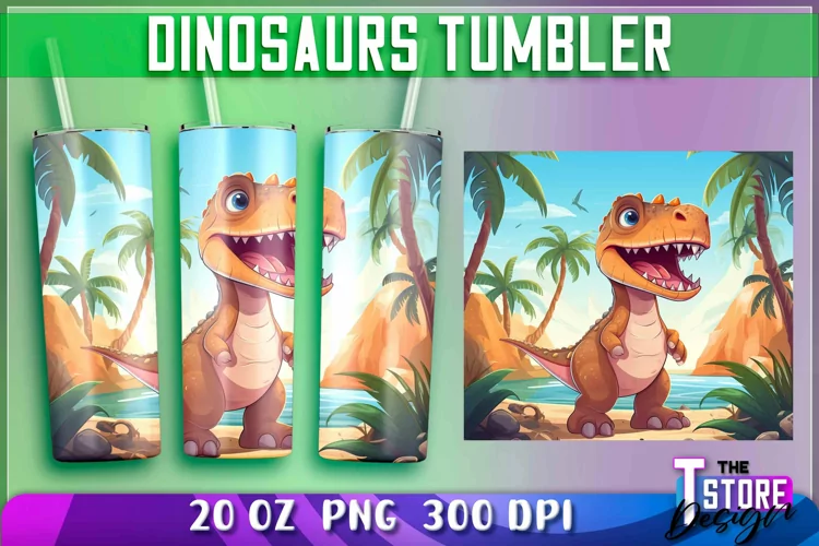 Dinosaurs Tumblers Wrap 20 oz. | Dinosaurs PNG | PNG File