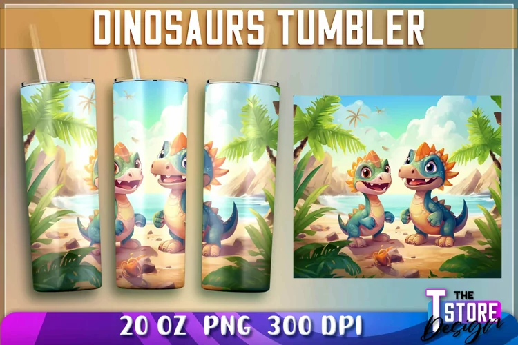 Dinosaurs Tumblers Wrap 20 oz. | Dinosaurs PNG | PNG File