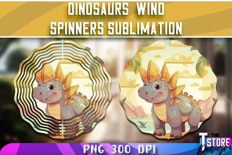 Dinosaurs Wind Spinners Sublimation | PNG Design | PNG File