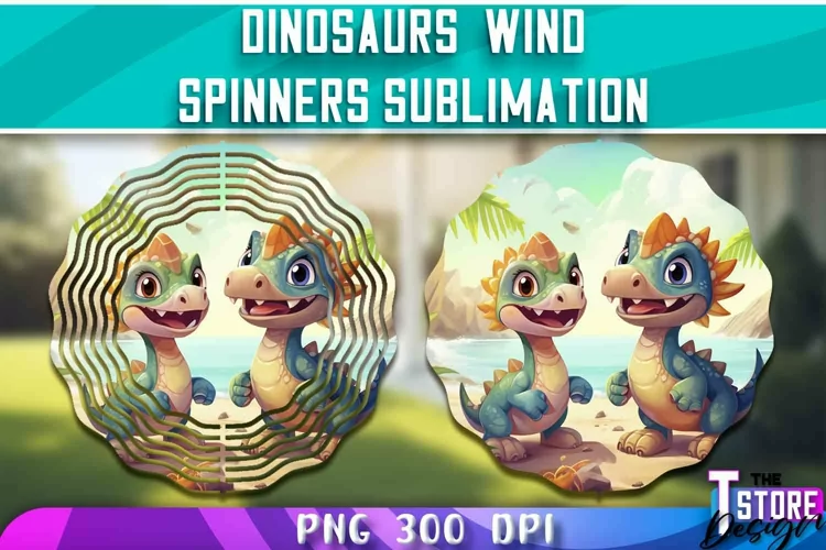 Dinosaurs Wind Spinners Sublimation | PNG Design | PNG File