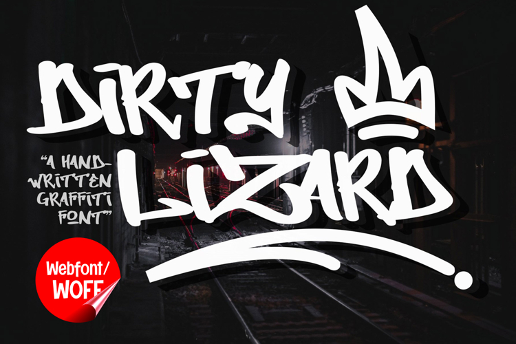Dirty Lizard | Monoline Graffiti Webfont for Urban Street