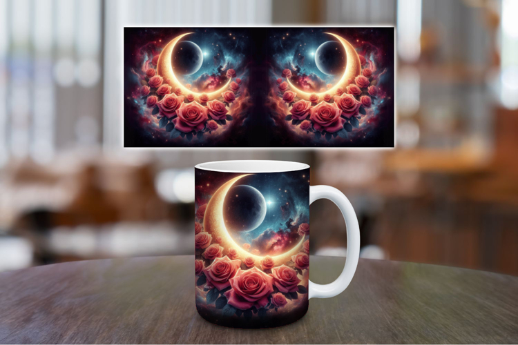 Mug Wrap Sublimation - floral moon