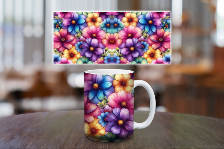 Mug Wrap Sublimation - pastel flowers