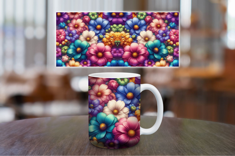 Mug Wrap Sublimation - pastel flowers