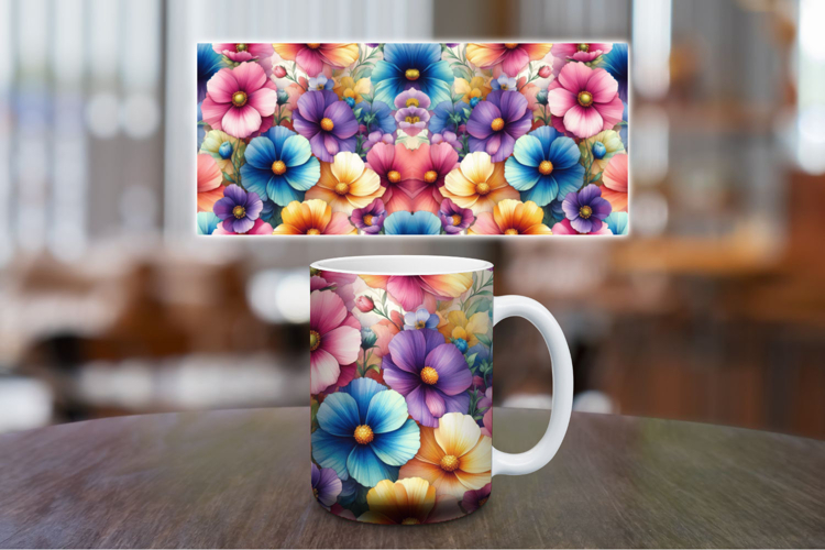Mug Wrap Sublimation - pastel flowers