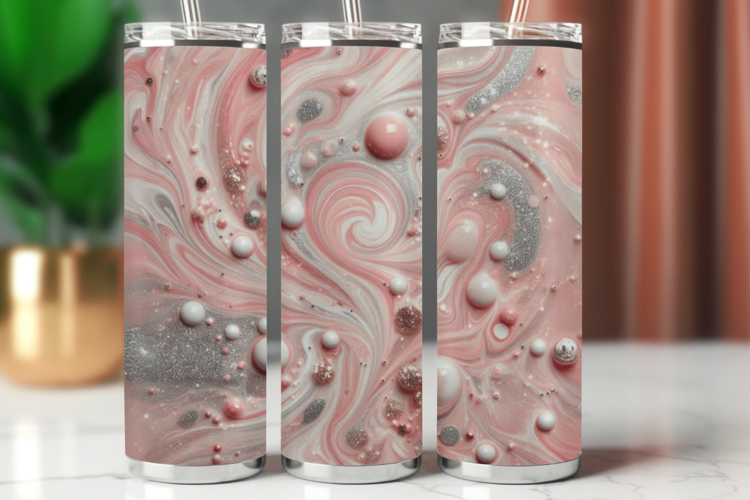 Tumbler Wrap 20 oz - marble glitter