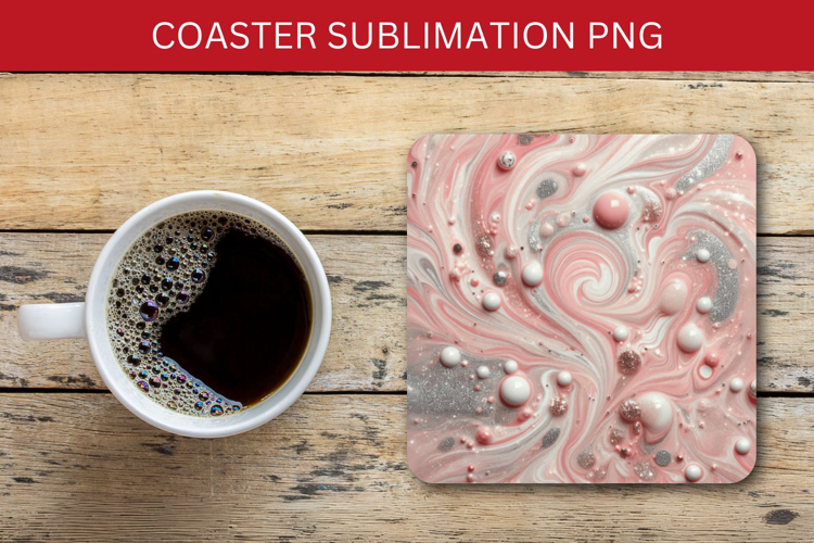 square coaster - marble glitter