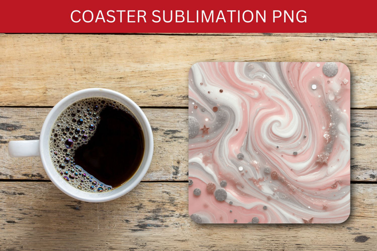 square coaster - marble glitter