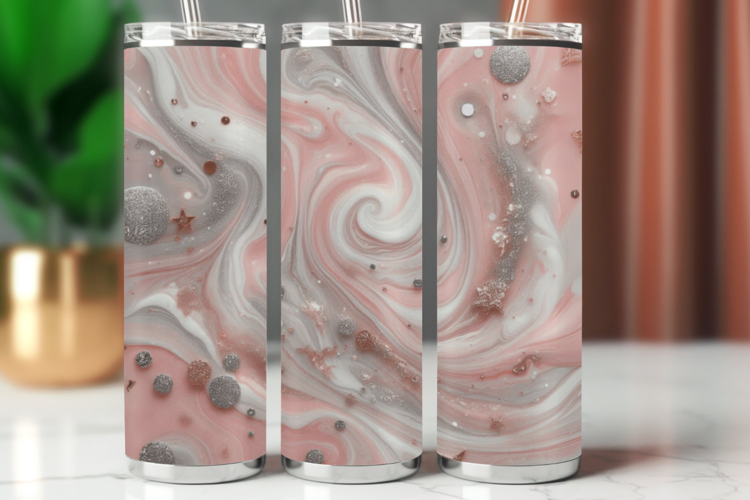 Tumbler Wrap 20 oz - marble glitter