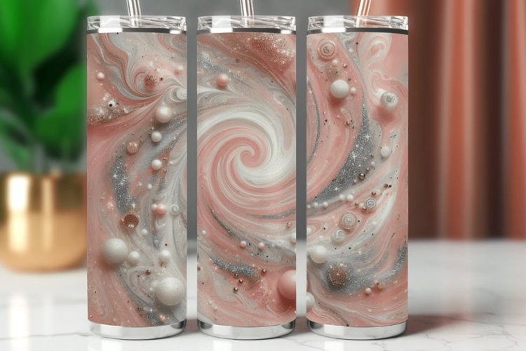 Tumbler Wrap 20 oz - marble glitter