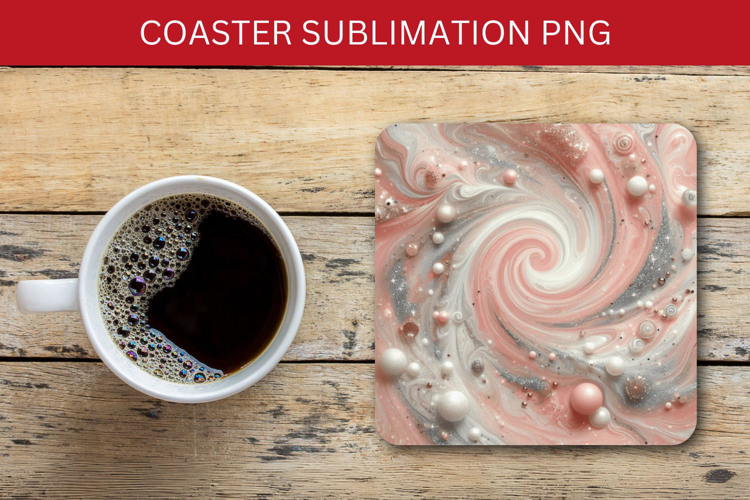 square coaster - marble glitter