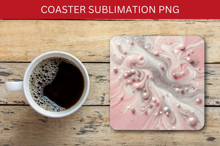 square coaster - marble glitter