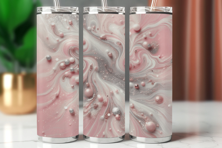Tumbler Wrap 20 oz - marble glitter
