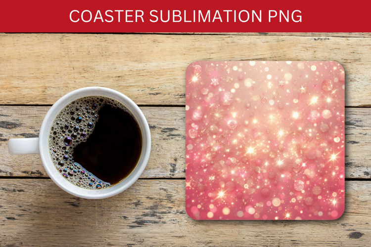 square coaster - pink glitters