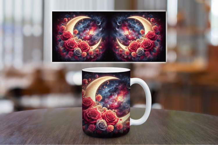Mug Wrap Sublimation - floral moon