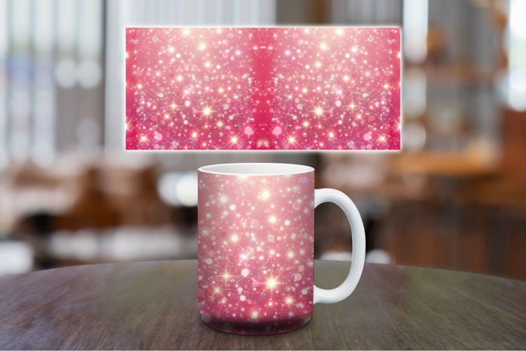 Mug Wrap Sublimation - pink glitter